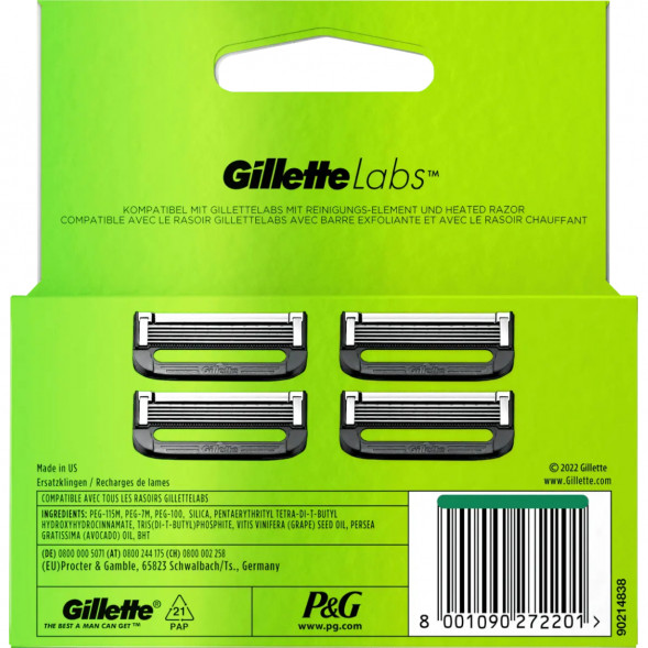 Лезвия для бритвы Gillette Labs, 4 шт. в Кирове