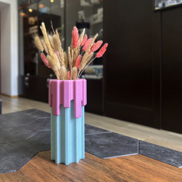 Ваза HatRom Drip, розовый - бирюзовый в Кирове