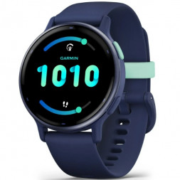 Умные часы Garmin Vivoactive 5, синие с металлически-синим безелем и силиконовым ремешком 010-02862-12