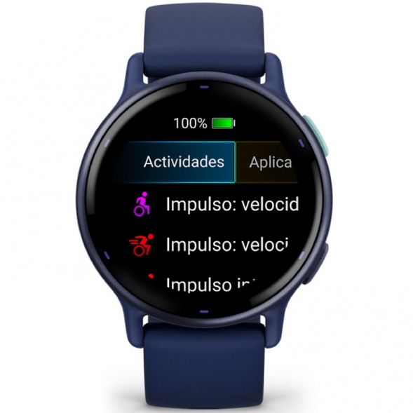 Умные часы Garmin Vivoactive 5, синие с металлически-синим безелем и силиконовым ремешком 010-02862-12 в Кирове