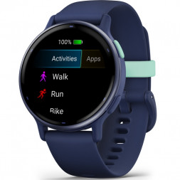 Умные часы Garmin Vivoactive 5, синие с металлически-синим безелем и силиконовым ремешком 010-02862-12