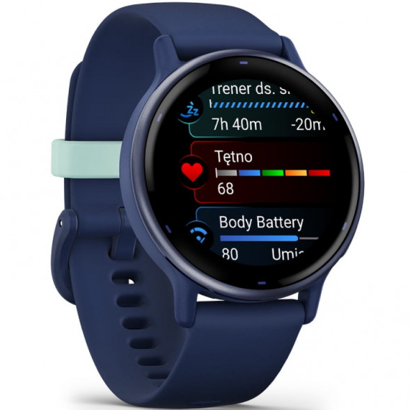 Умные часы Garmin Vivoactive 5, синие с металлически-синим безелем и силиконовым ремешком 010-02862-12 в Кирове