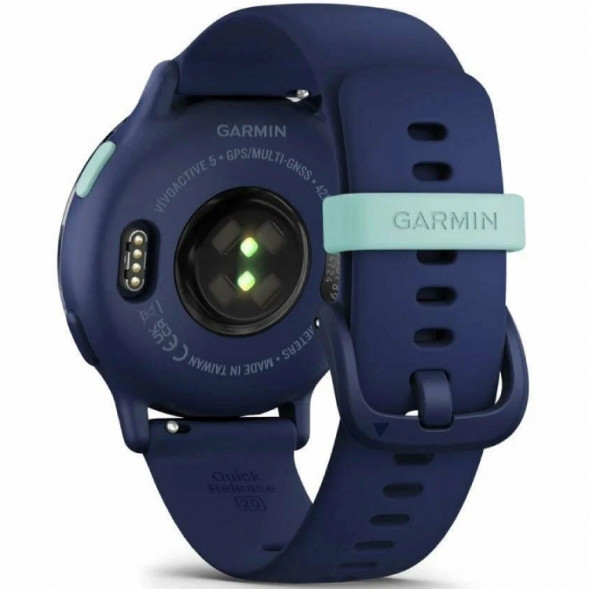 Умные часы Garmin Vivoactive 5, синие с металлически-синим безелем и силиконовым ремешком 010-02862-12 в Кирове