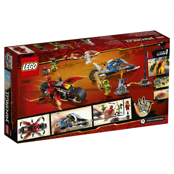Конструктор LEGO Ninjago 70667 Мотоцикл-клинок Кая и снегоход Зейна в Кирове