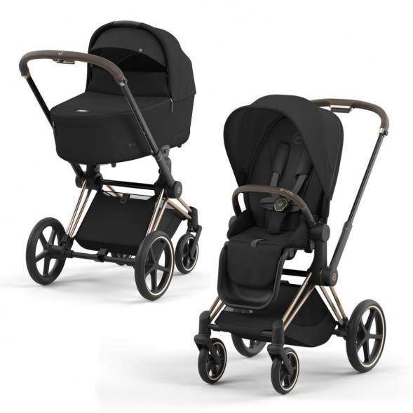 Коляска 2 в 1 Cybex Priam IV Sepia Black, шасси Rosegold в Кирове