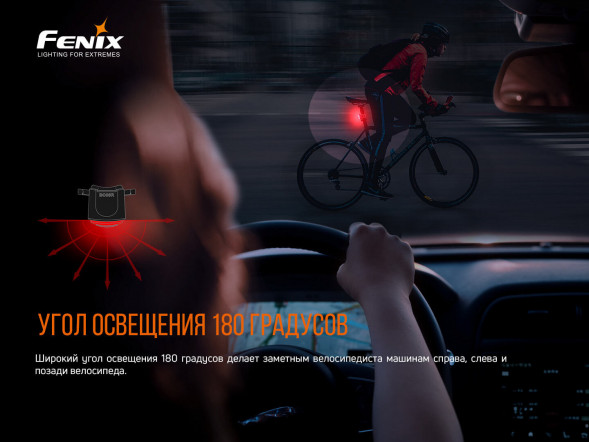 Велофара задняя Fenix BC05R V2.0, черный в Кирове