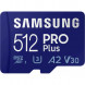 Карта памяти micro SDXC 512Gb Samsung PRO Plus U3 A2 V30 180/130MB/s в Кирове