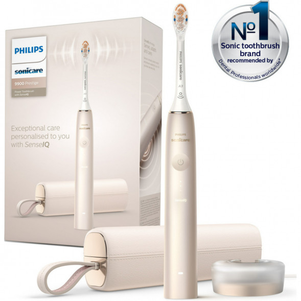 Звуковая зубная щетка Philips Sonicare 9900 Prestige HX9992, золотистое шампанское в Кирове