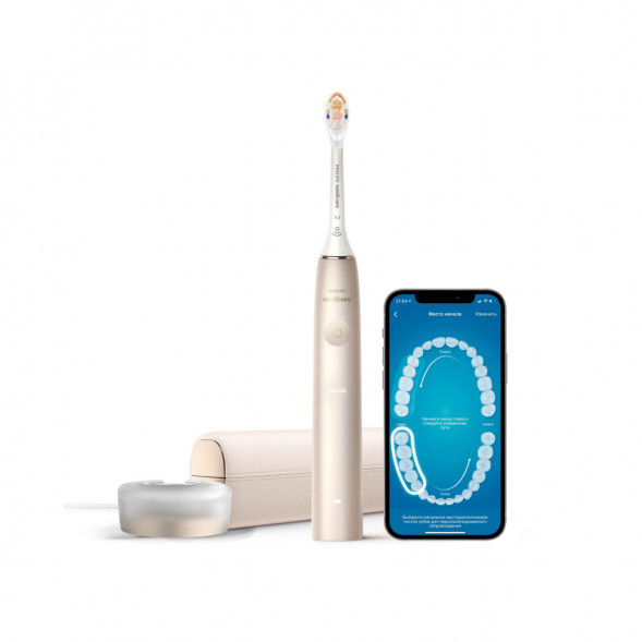 Звуковая зубная щетка Philips Sonicare 9900 Prestige HX9992, золотистое шампанское в Кирове