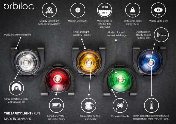 Фонарь для собак Orbiloc Dog Dual Signal Colours, красный в Кирове