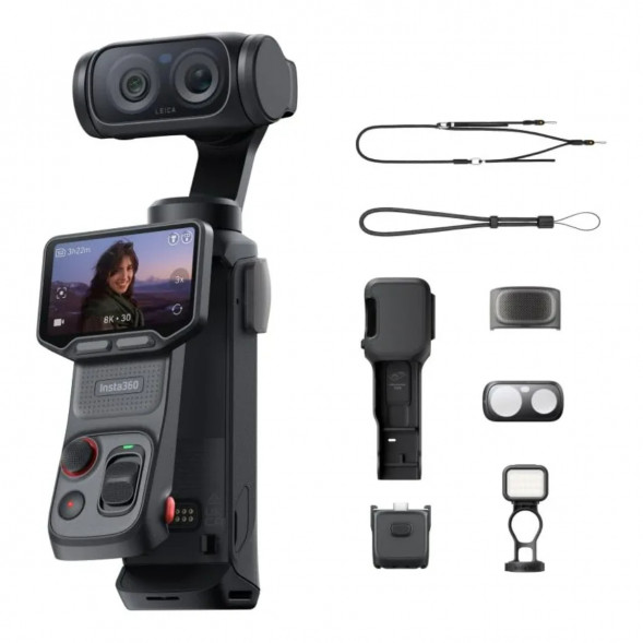 Экшн-камера Insta360 Luna Ultra Fill Light Bundle, Cosmic Black в Кирове