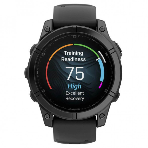 Умные часы Garmin Fenix E 47мм Amoled Slate Grey Steel с чёрным силиконовым ремешком 010-03025-01 в Кирове