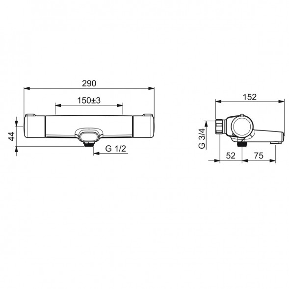 Термостатический смеситель Oras Nova ECO (7462G), хром в Кирове