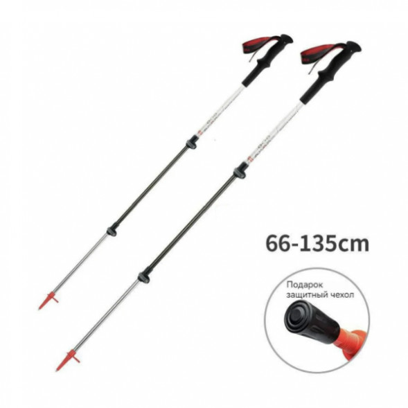 Треккинговая палка Naturehike 135 см, 1 шт., белый/красный в Кирове