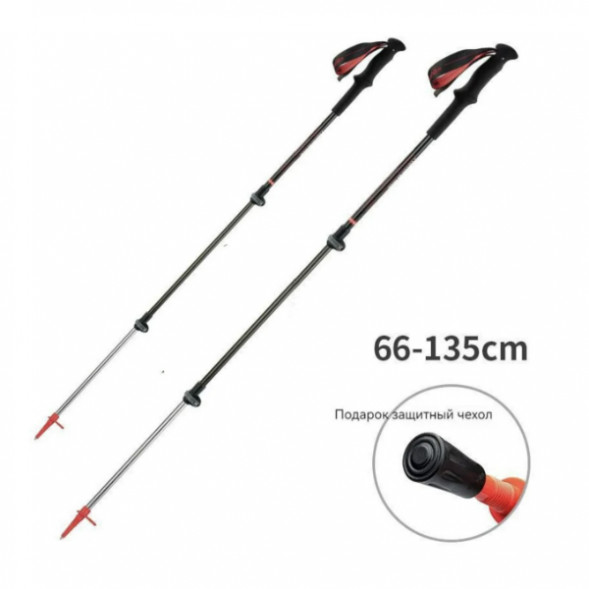 Треккинговая палка Naturehike 135 см, 1 шт., черный/красный в Кирове