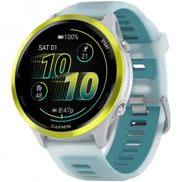 Умные часы Garmin Forerunner 570 47 мм Amp Yellow Aluminium/Translucent Whitestone/Turquoise 010-02971-01 в Кирове