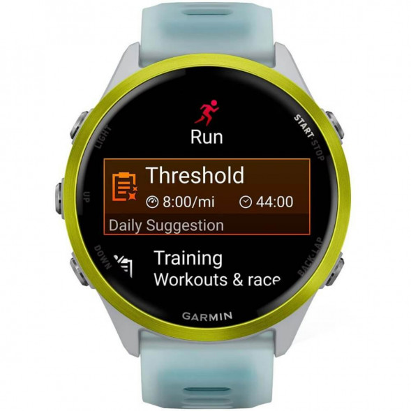 Умные часы Garmin Forerunner 570 47 мм Amp Yellow Aluminium/Translucent Whitestone/Turquoise 010-02971-01 в Кирове