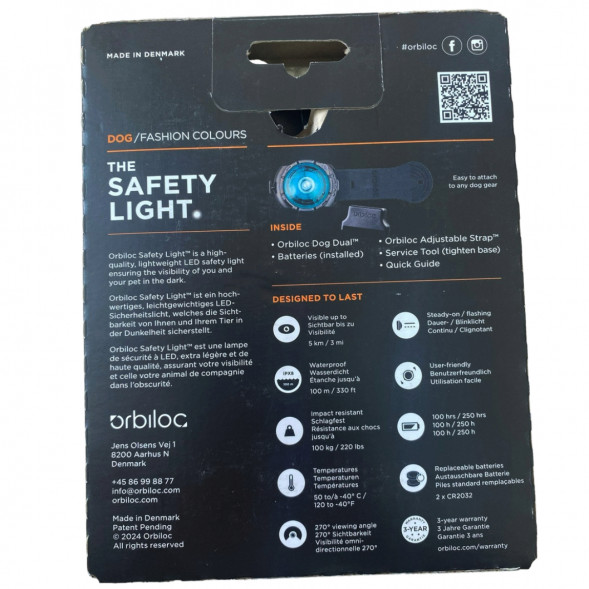 Фонарь для собак Orbiloc Dog Dual Fashion Colours, бирюзовый в Кирове