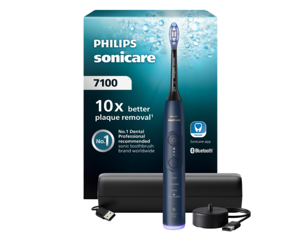 Электрическая зубная щетка Philips Sonicare Series 7100 HX7423/09 (темно-синяя) в Кирове