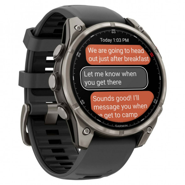Умные часы Garmin Fenix 8 PRO, 47 мм, AMOLED, Sapphire, Titanium with Graphite/Black Silicone Band 010-03198-10 в Кирове