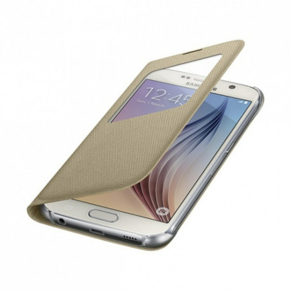Чехол для Samsung Galaxy S6 S-View Cover (EF-CG920BFE), Gold в Кирове