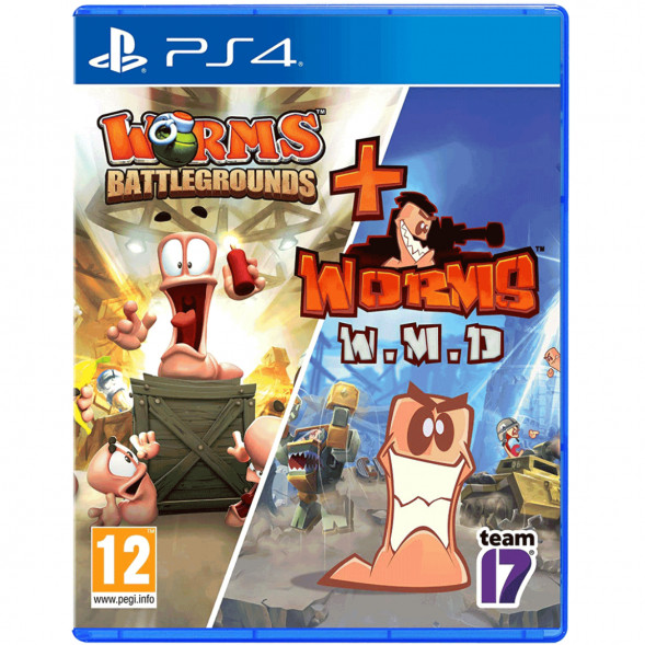 Игра Worms Battlegrounds + Worms W.M.D. Double Pack [PS4, английская версия + русские субтитры] в Кирове