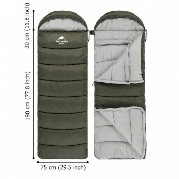 Спальный мешок Naturehike U250 (Правый), коричневый в Кирове