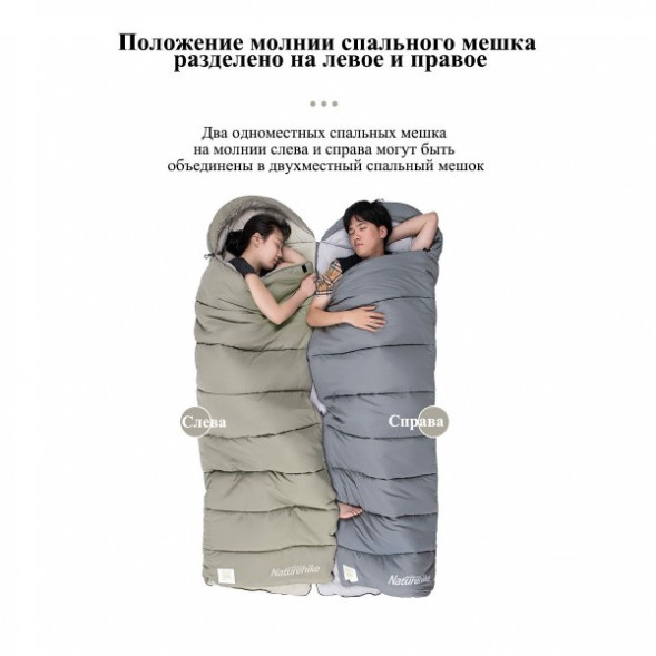 Спальный мешок Naturehike M300 (Левый), серый в Кирове