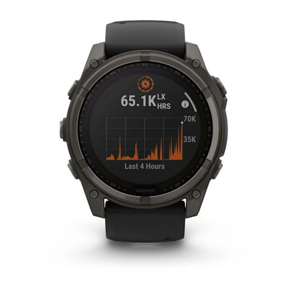 Умные часы Garmin Fenix 8, 51 мм, Solar, Sapphire Carbon Gray DLC Titanium with Black/Pebble Gray Silicone 010-02907-10 в Кирове