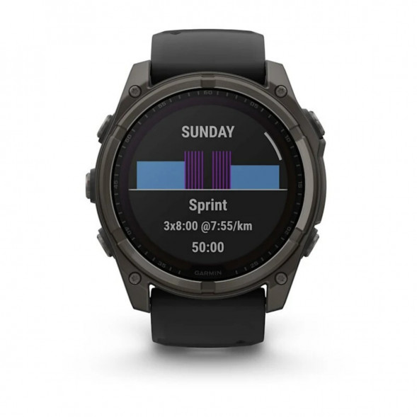 Умные часы Garmin Fenix 8, 51 мм, Solar, Sapphire Carbon Gray DLC Titanium with Black/Pebble Gray Silicone 010-02907-10 в Кирове