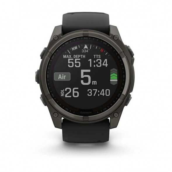 Умные часы Garmin Fenix 8, 51 мм, Solar, Sapphire Carbon Gray DLC Titanium with Black/Pebble Gray Silicone 010-02907-10 в Кирове
