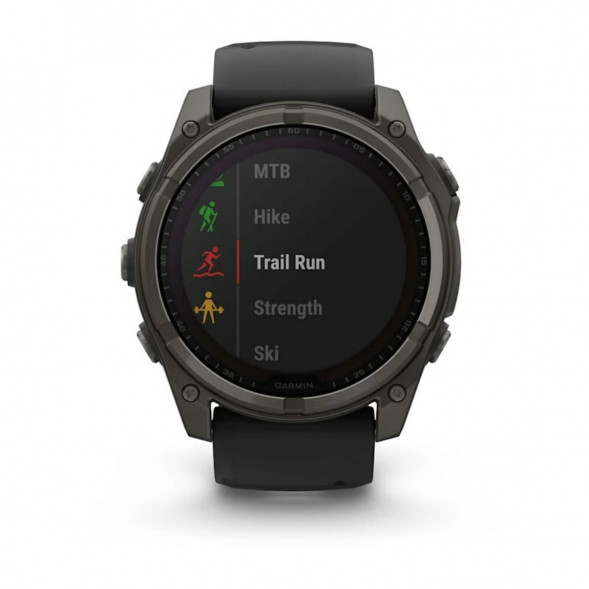 Умные часы Garmin Fenix 8, 51 мм, Solar, Sapphire Carbon Gray DLC Titanium with Black/Pebble Gray Silicone 010-02907-10 в Кирове
