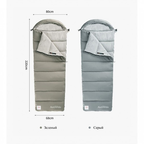 Спальный мешок Naturehike M300 (Левый), зеленый в Кирове