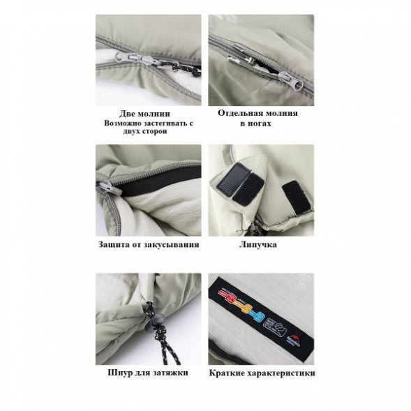 Спальный мешок Naturehike M300 (Левый), зеленый в Кирове