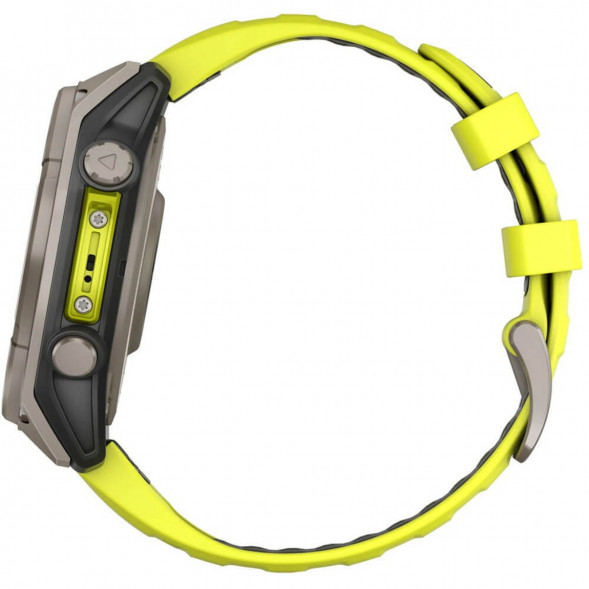 Умные часы Garmin Fenix 8, 51 мм, Solar, Sapphire Titanium with AMP Yellow/Graphite Silicone Band 010-02907-20 в Кирове