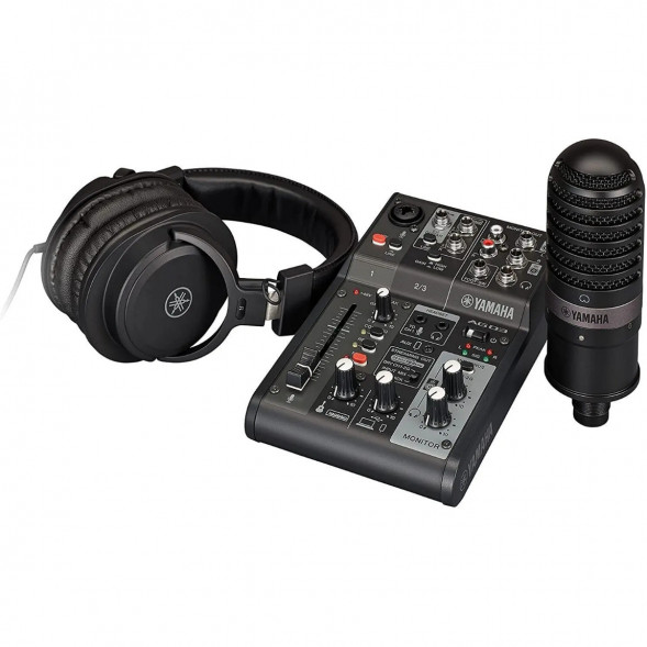 Микшер для стриминга Yamaha AG03MK2 LSPK Live Stream Black с аксессуарами в Кирове