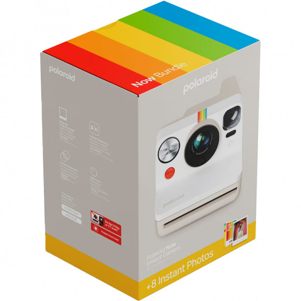Фотоаппарат моментальной печати Polaroid Now Generation 3 + 8 цветных картриджей, белый в Кирове