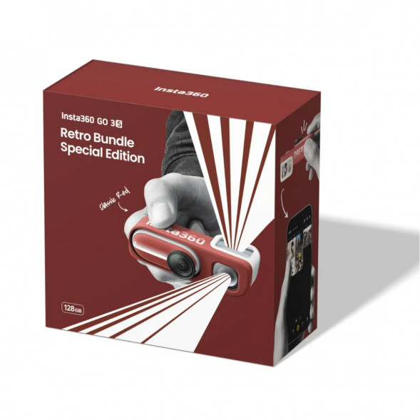 Экшн-камера Insta360 Go 3S Retro Bundle Special Edition 128ГБ, Red в Кирове