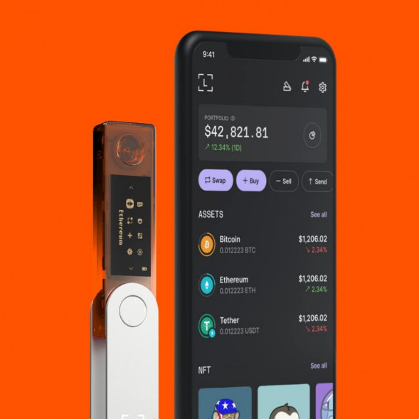 Аппаратный криптокошелек Ledger Nano X, BTC Orange  в Кирове