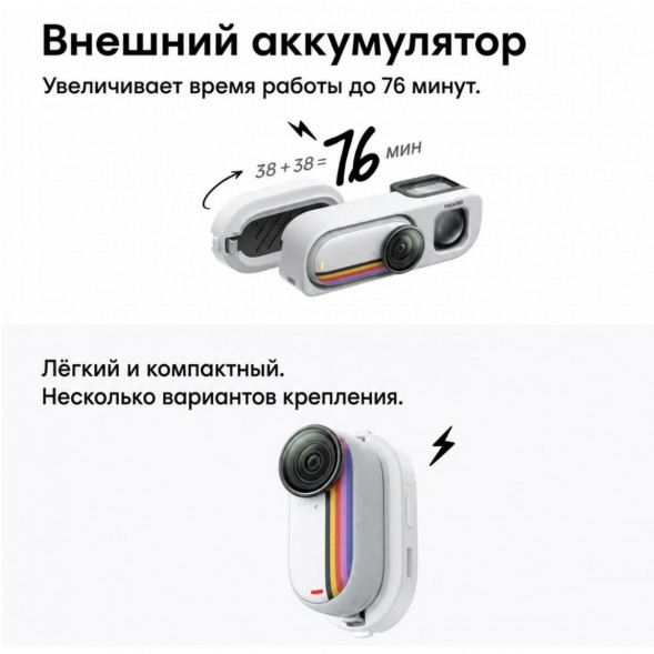 Экшн-камера Insta360 Go 3S Retro Bundle Special Edition 128ГБ, White в Кирове