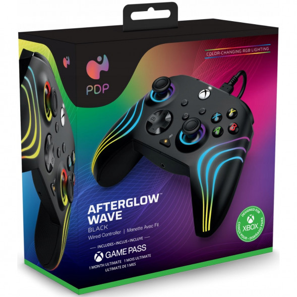 Геймпад проводной PDP для Xbox Afterglow Wave, Black в Кирове