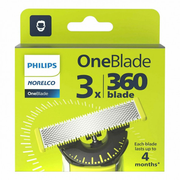 Сменные лезвия Philips OneBlade 360 QP430/50, 3 штуки в Кирове