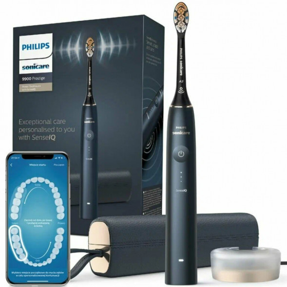 Электрическая звуковая зубная щетка Philips Sonicare 9900 Prestige HX9992/12, Dark Blue в Кирове