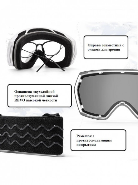 Горнолыжные очки для сноуборда Copozz (голубой, белый) в Кирове