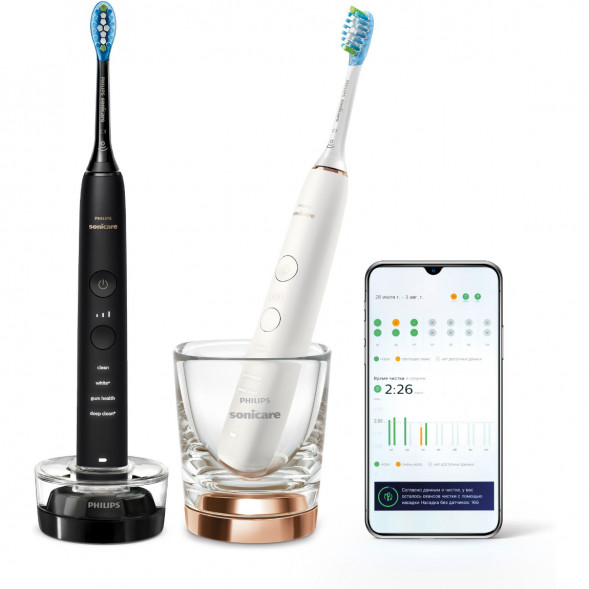 Набор из 2 электрических зубных щеток Philips Sonicare HX9914/57 9000 DiamondClean в Кирове
