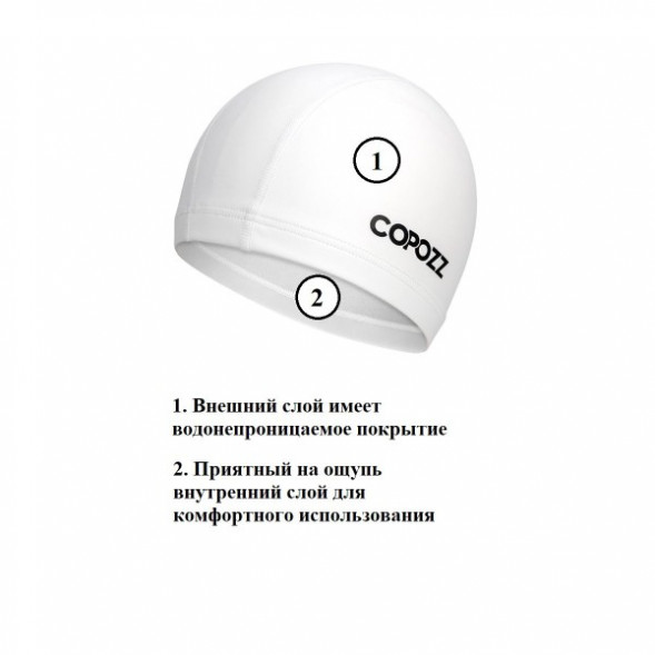 Шапочка для бассейна Copozz (белый) в Кирове